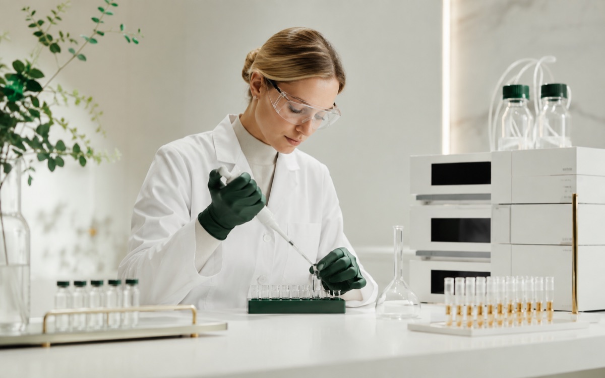 Laboratory testing of a research peptide lot before it is listed