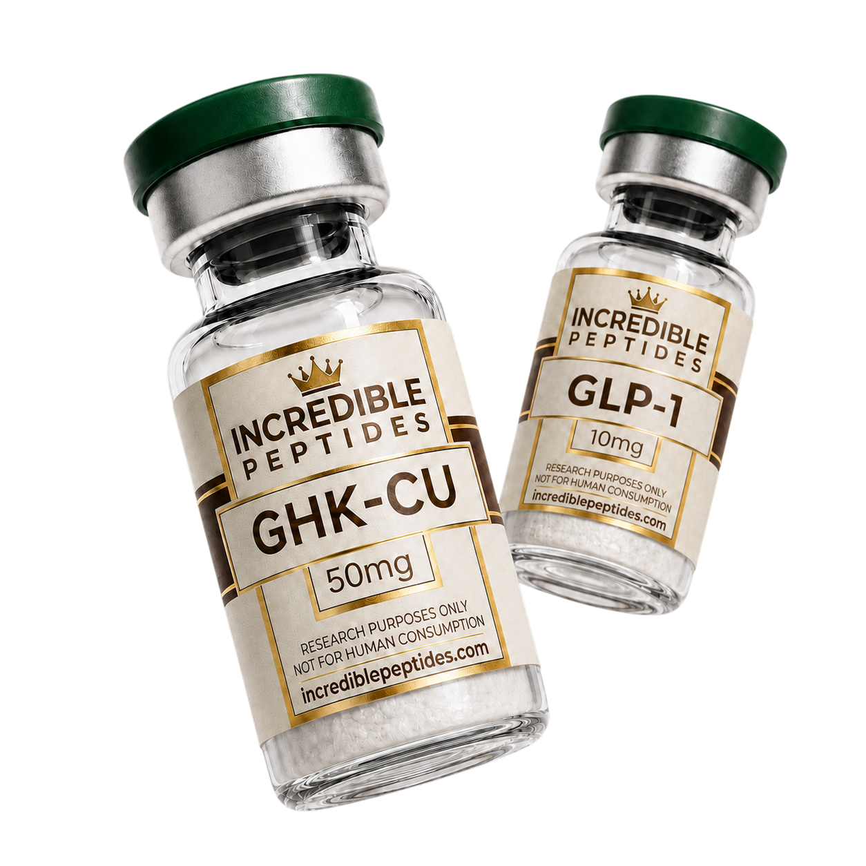 Incredible Peptides research peptide vials with lot-specific labels